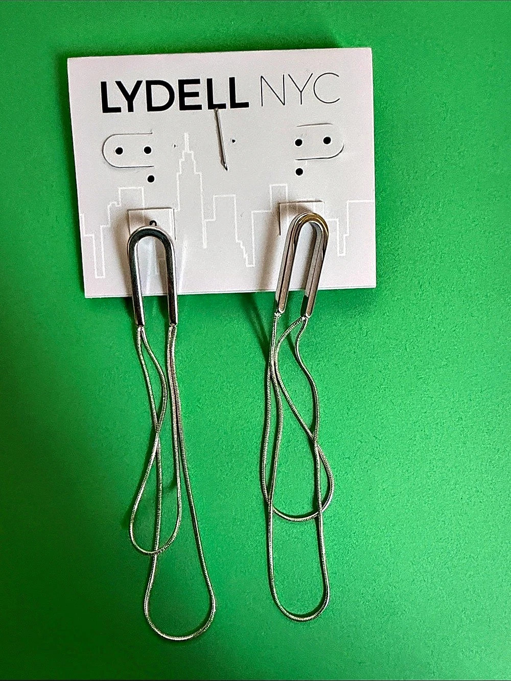 LYDELL NYC Long Chain Drop Earrings in Gold NWT